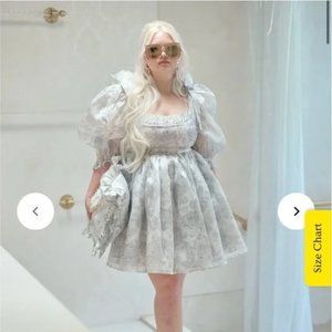 SELKIE The Austen Da Vinci Puff Dress Size Medium